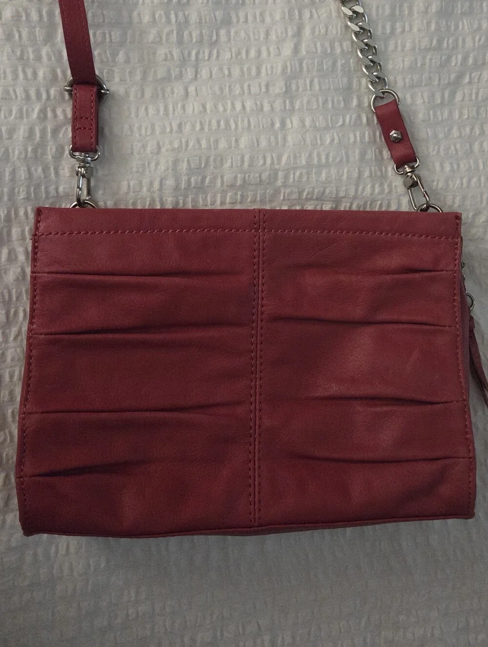 Y2K The SAK Classic Red Leather Crossbody Bag
